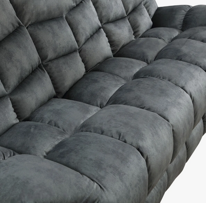Brand New in Box Overstuffed Manual Reclining Sofa with Wide Backrest, Smoke Gray (#214)