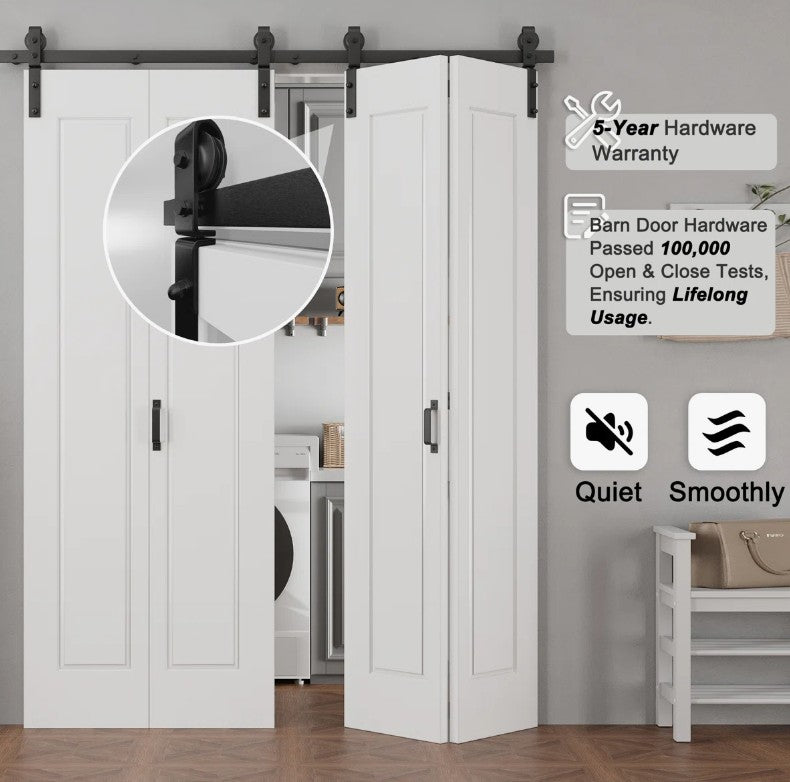 Brand New in Box Double 84 x 64 Interior Bi-Fold Barn Doors, Closet Doors (#105)