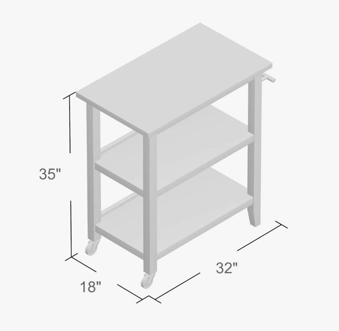 Brand New in Box Raabe Solid Wood Kitchen Cart By Andover Mills (#278)