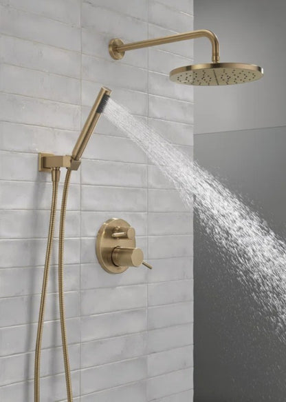 Brand new in box Modern Rain Shower System with Handheld Spray, Champagne Bronze (#197)