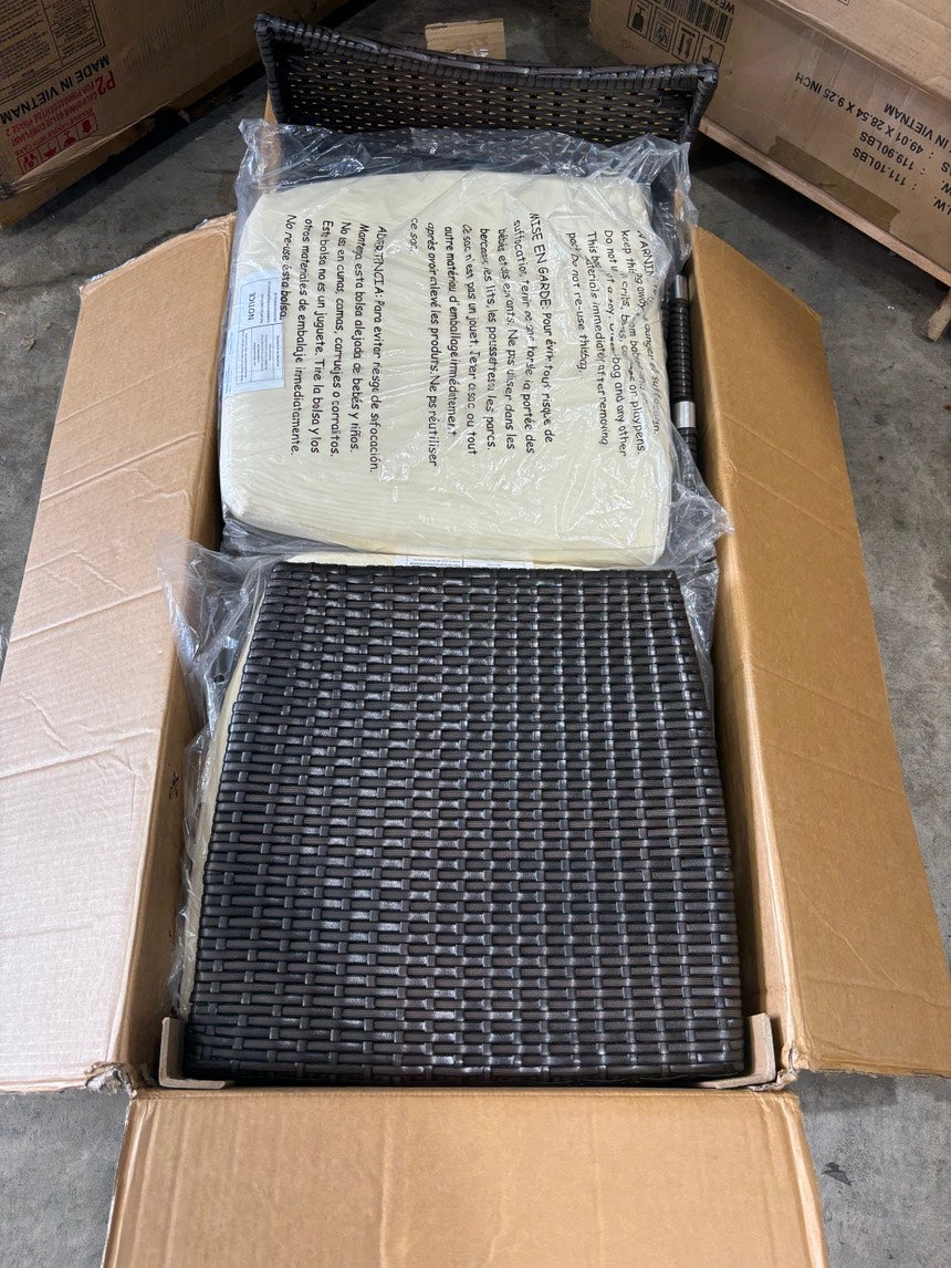 Brand New in Box 5-pc. Cushioned Circle Dining Set, Brown (#71)