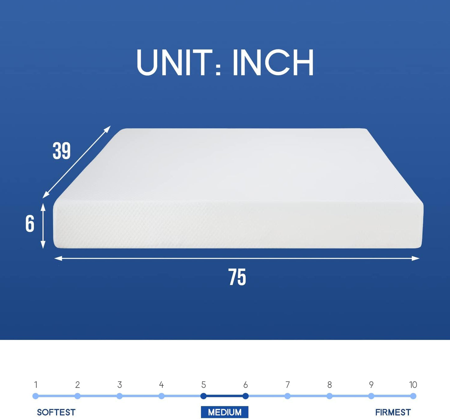 Brand New in Box 6 Inch Twin Gel Memory Foam Mattress