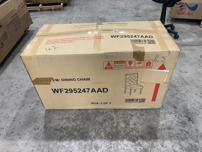 Brand new in box Set of Four Farmhouse Dining Chairs and Bench, Upholstered, Brown/Beige (#162)