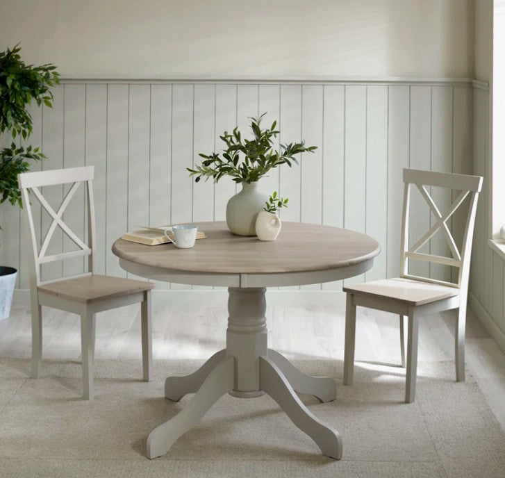 Brand New in Box Round Dining Table In Solid Wood - Traditional Rustic Farmhouse (#182)