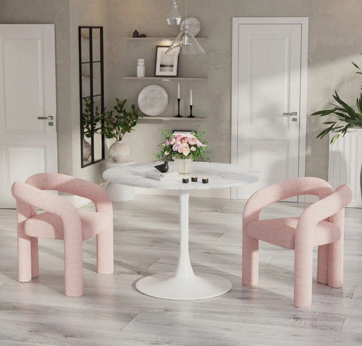 Brand New in Box Marble Dining Table Round Kitchen Pedestal Table, 31.5" (#295)