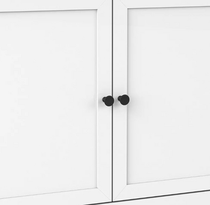 Brand New in Box Traditional Storage TV Stand with Doors and Shelves, White (#272)