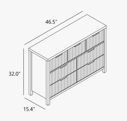 Brand new in box Arrilla 46.5" W Fluted Manufactured Wood 7-Drawer Dresser (#198)