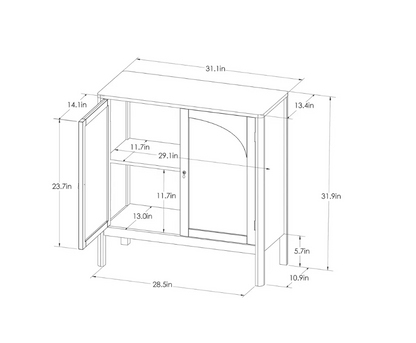 Brand New in Box 2 Door Accent Cabinet, Black (#274)