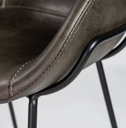 Brand New in Box Ardea Counter & Bar Stool, Vintage Dark Gray Faux Leather (Set of 2) (#297)