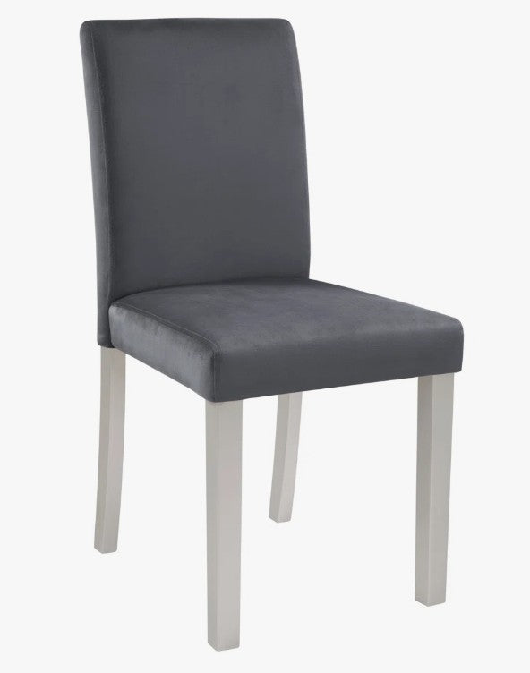 Brand New in Box Dining Chairs Set For 4, Gray Seat / Silver Legs (#303)