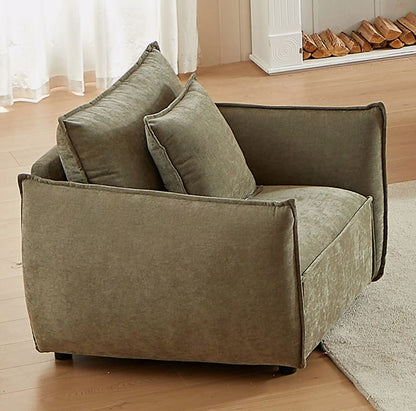 Brand New in Box 44" Accent Chair, Upholstered Modern Armchair with Throw Pillow, Light Green (#110)