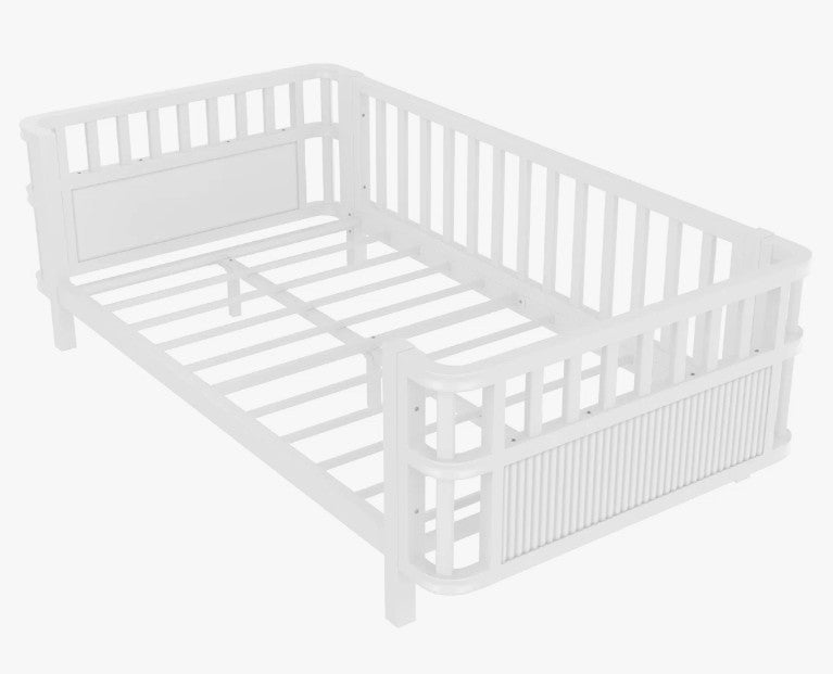 Brand New in Box Children’s Wooden Bed with Safety Rails – Low Kids Bed, Twin (#234)