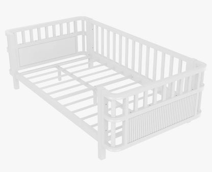 Brand New in Box Children’s Wooden Bed with Safety Rails – Low Kids Bed, Twin (#234)