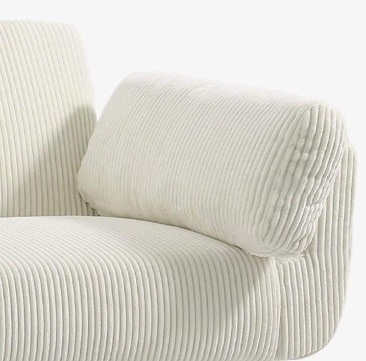 Brand New in Box Upholstered Beige Corduroy Convertible Sofa Bed, Futon Sleeper (#212)