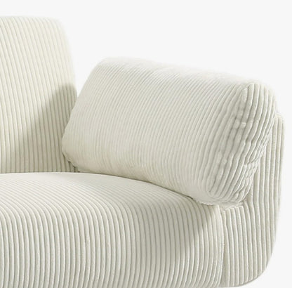 Brand New in Box Upholstered Beige Corduroy Convertible Sofa Bed, Futon Sleeper (#212)