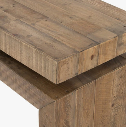 Brand New in Box Henn Solid Wood Console Table, Sierra Rustic Natural (#201)
