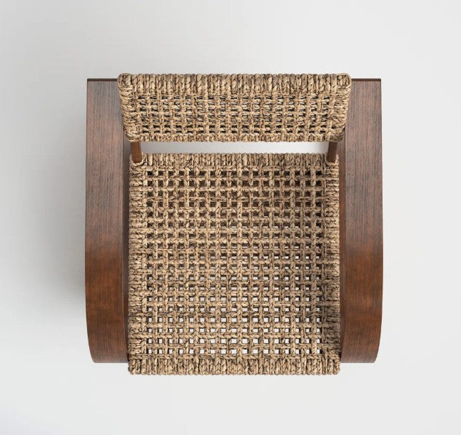 Brand New Set of Two Elara 30" W Woven Teak Wood Armchairs