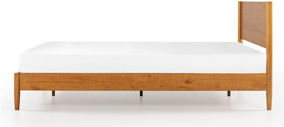 Brand New in Box Mid Century Wood Platform Bed Frame, Full, Natural (#292)