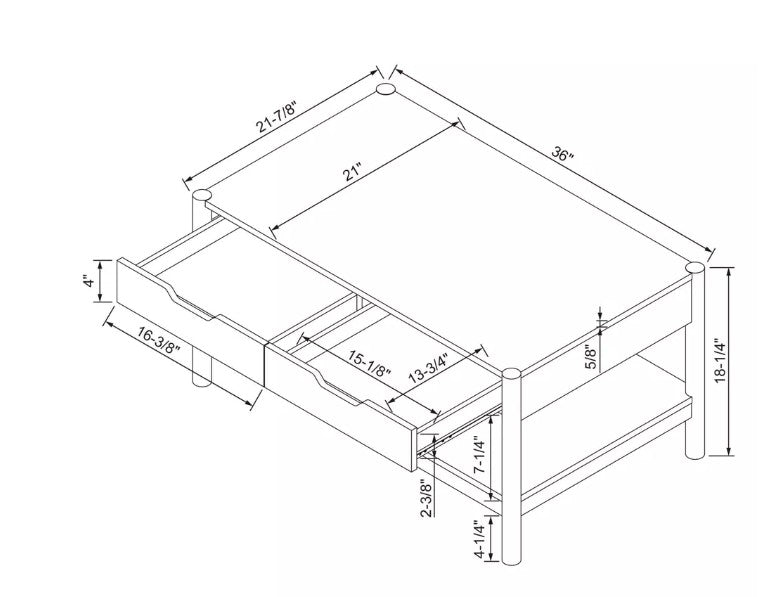 Brand New in Box Scandi Coffee Table With Drawers Natural (Five Available) (#265)