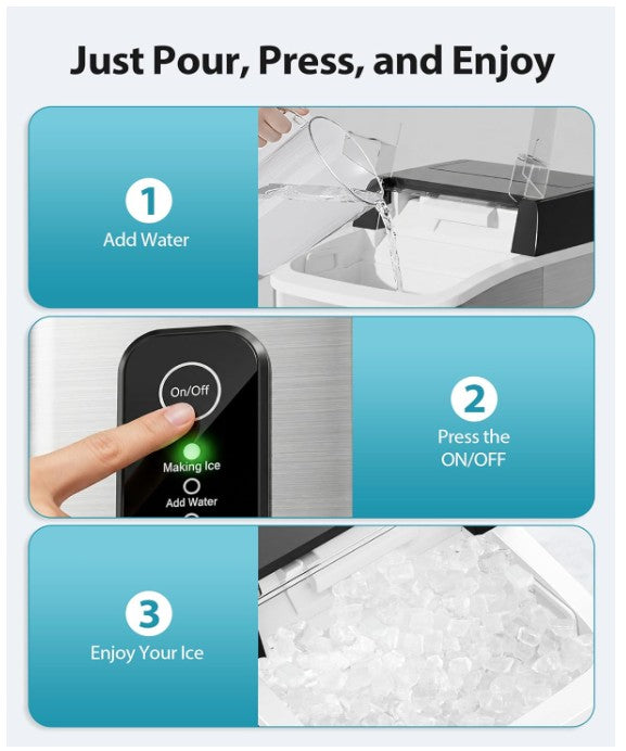 Brand New in Box Aeitto Nugget Ice Maker Countertop, 42lbs/24H with 1.5L Water Tank  (#191)