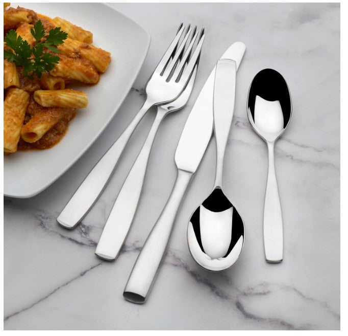 Brand New in Box Mikasa Satin Loft 65-Piece Flatware Set for 12, 18/10 Stainless Steel (#190)