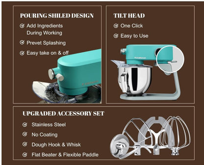Brand New in Box Professional Stainless Steel All-Metal Electric Stand Mixer 5.3-Quart (#168)