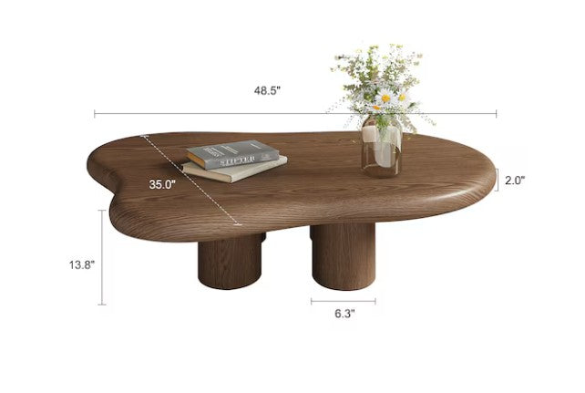 Brand New in Box Oizaye Modern Oval Wood Coffee Table, Brown (#183)