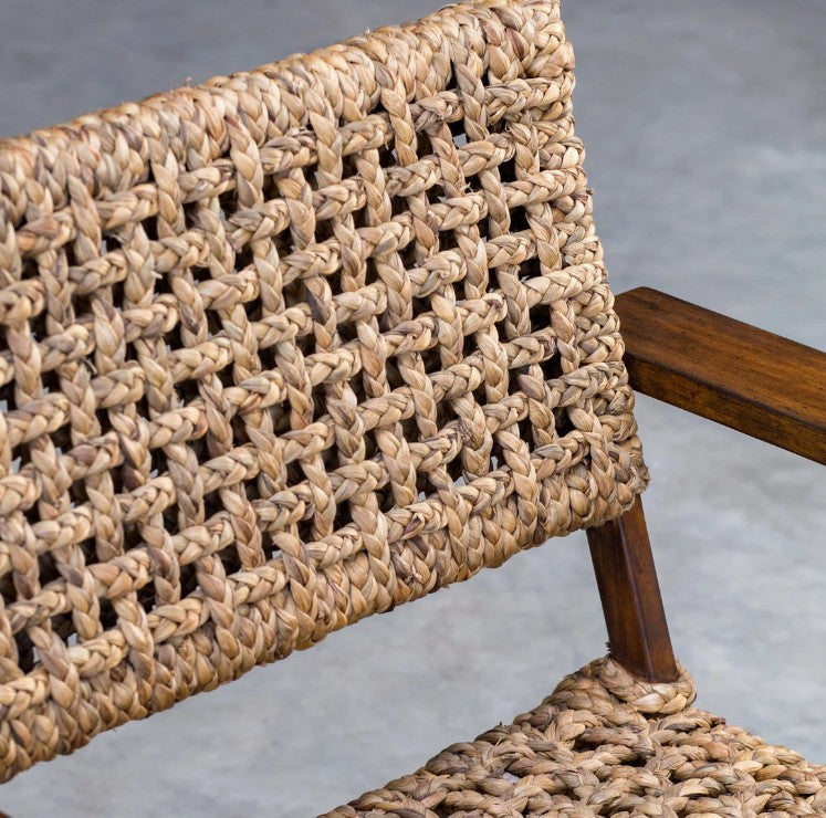 Brand New Set of Two Elara 30" W Woven Teak Wood Armchairs