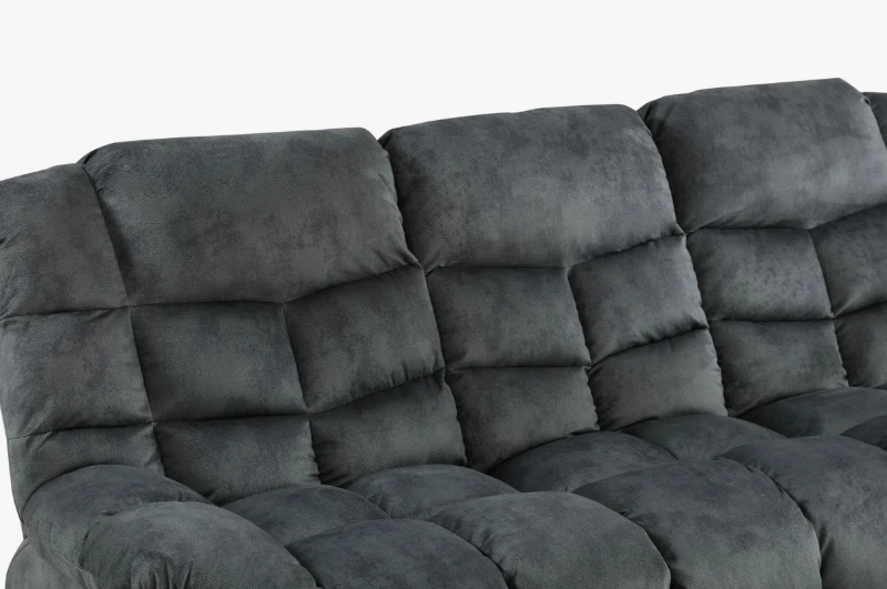 Brand New in Box Overstuffed Manual Reclining Sofa with Wide Backrest, Smoke Gray (#214)