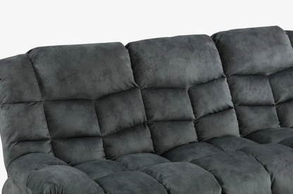 Brand New in Box Overstuffed Manual Reclining Sofa with Wide Backrest, Smoke Gray (#214)