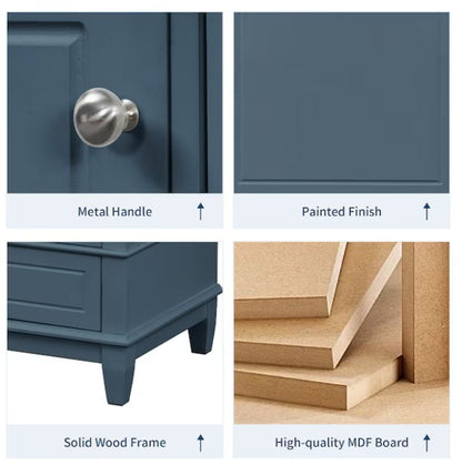 Brand New in Box Freestanding Blue Gray 36-in Single Sink Bathroom Vanity, (#225)