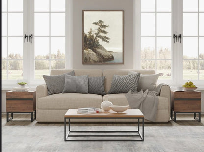 Brand New in Box 2 Pack Modern End Table With 2 Drawers, Brown (#111)