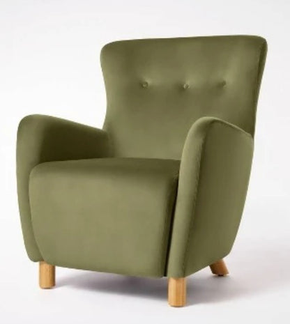 Brand New in Box Kessler Wingback Accent Chair Velvet, Olive (Four Available) (#251)