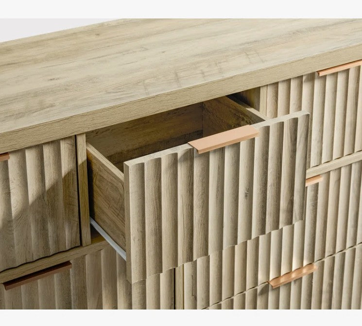 Brand new in box Arrilla 46.5" W Fluted Manufactured Wood 7-Drawer Dresser (#198)