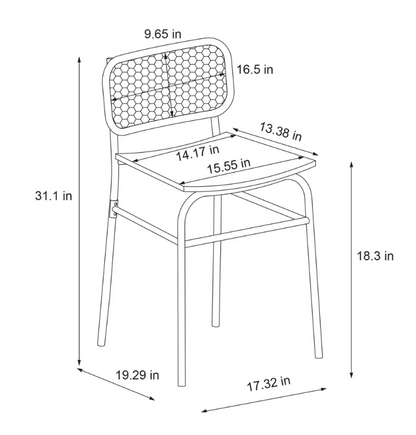 Brand New in Box Set of Six Wicker Back Metal Dining Chair Black (#271)
