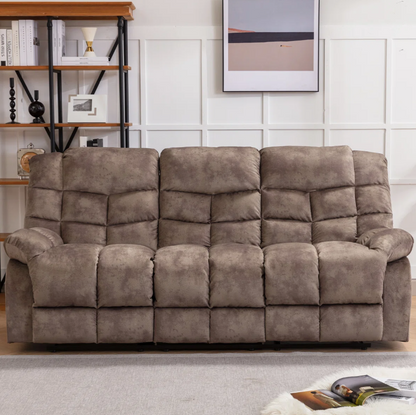 Brand New in Box 2 - Piece Overstuffed Soft Manual Reclining Living Room Set, Brown (#214)