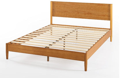 Brand New in Box Mid Century Wood Platform Bed Frame, Full, Natural (#292)