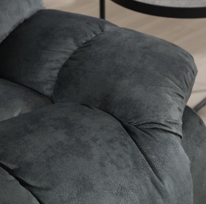 Brand New in Box Overstuffed Manual Reclining Sofa with Wide Backrest, Smoke Gray (#214)