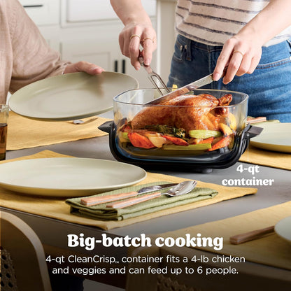 Brand New in Box Ninja Crispi 4 in 1 Glass Air Fryer with Containers & Dishwasher Safe (#218)
