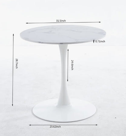 Brand New in Box Marble Dining Table Round Kitchen Pedestal Table, 31.5" (#295)