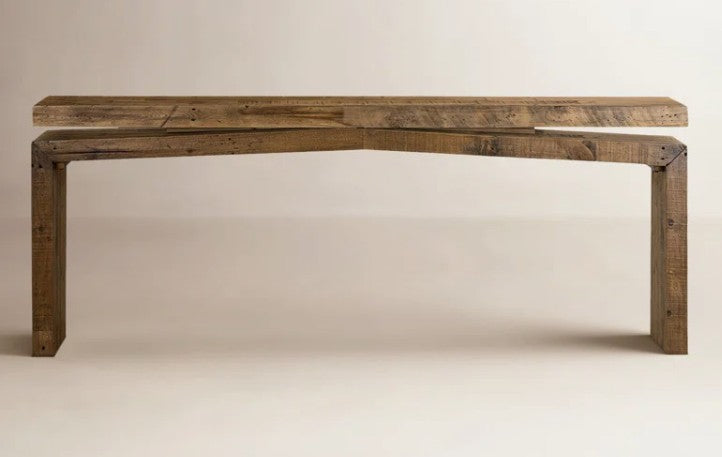 Brand New in Box Henn Solid Wood Console Table, Sierra Rustic Natural (#201)