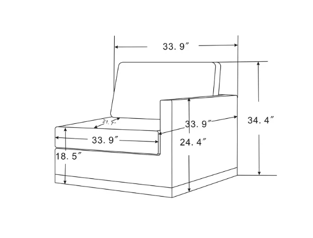 Brand New in Box Woodland Hills Modular Corner Sectional Chair Light Gray (Four Available) (#261)
