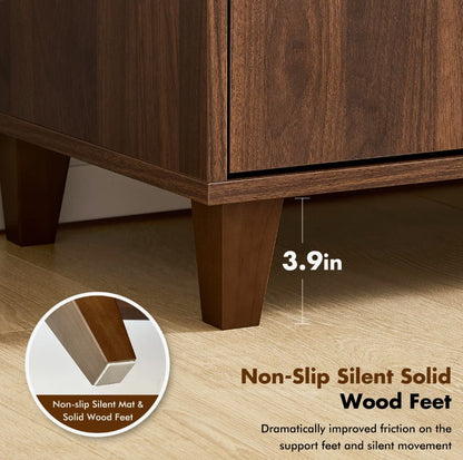 Brand New in Box Modern Style Sideboard with Adjustable Shelf & 3 Drawers, Brown (#290)