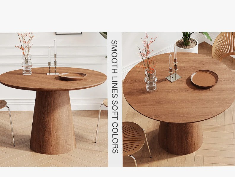 Brand New in Box 43 inch Natural Wood Grain Circular Dining Table, modern minimalist (#102)