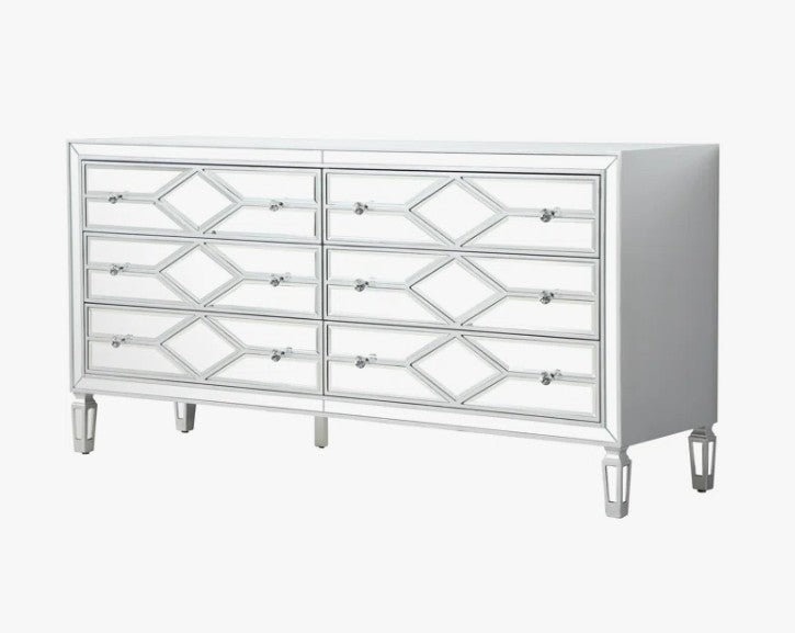 Brand New in Box Bashaw 64'' W 6 - Drawer Dresser, Silver By Willa Arlo Interiors (#174)