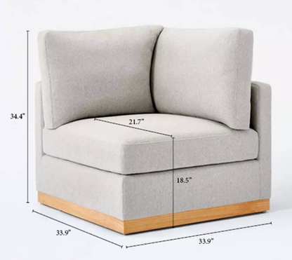 Brand New in Box Woodland Hills Modular Corner Sectional Chair Light Gray (Four Available) (#261)