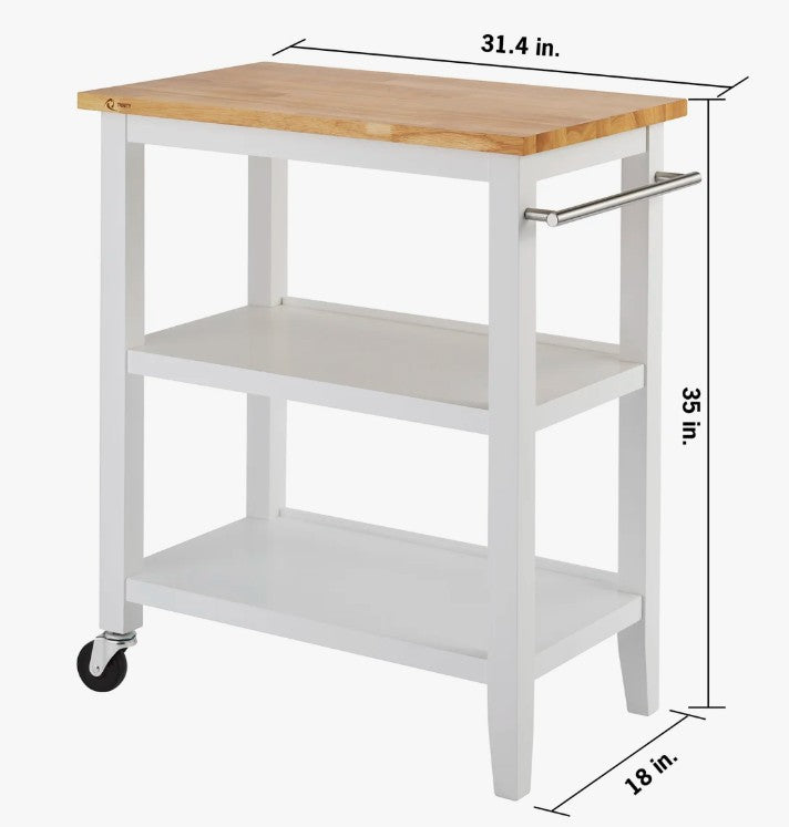 Brand New in Box Raabe Solid Wood Kitchen Cart By Andover Mills (#278)
