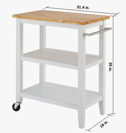 Brand New in Box Raabe Solid Wood Kitchen Cart By Andover Mills (#278)