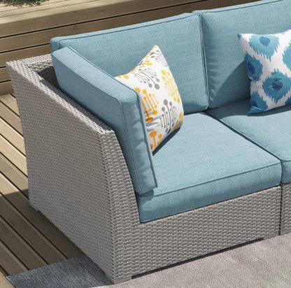 Brand New in Box 8 - Person Wicker / Rattan Outdoor Sectional with Cushions & Pillows (#171)