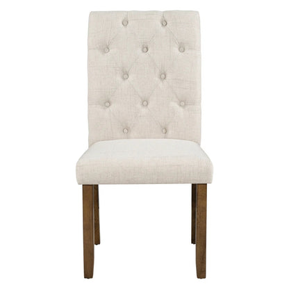 Brand new in box Set of Four Farmhouse Dining Chairs and Bench, Upholstered, Brown/Beige (#162)